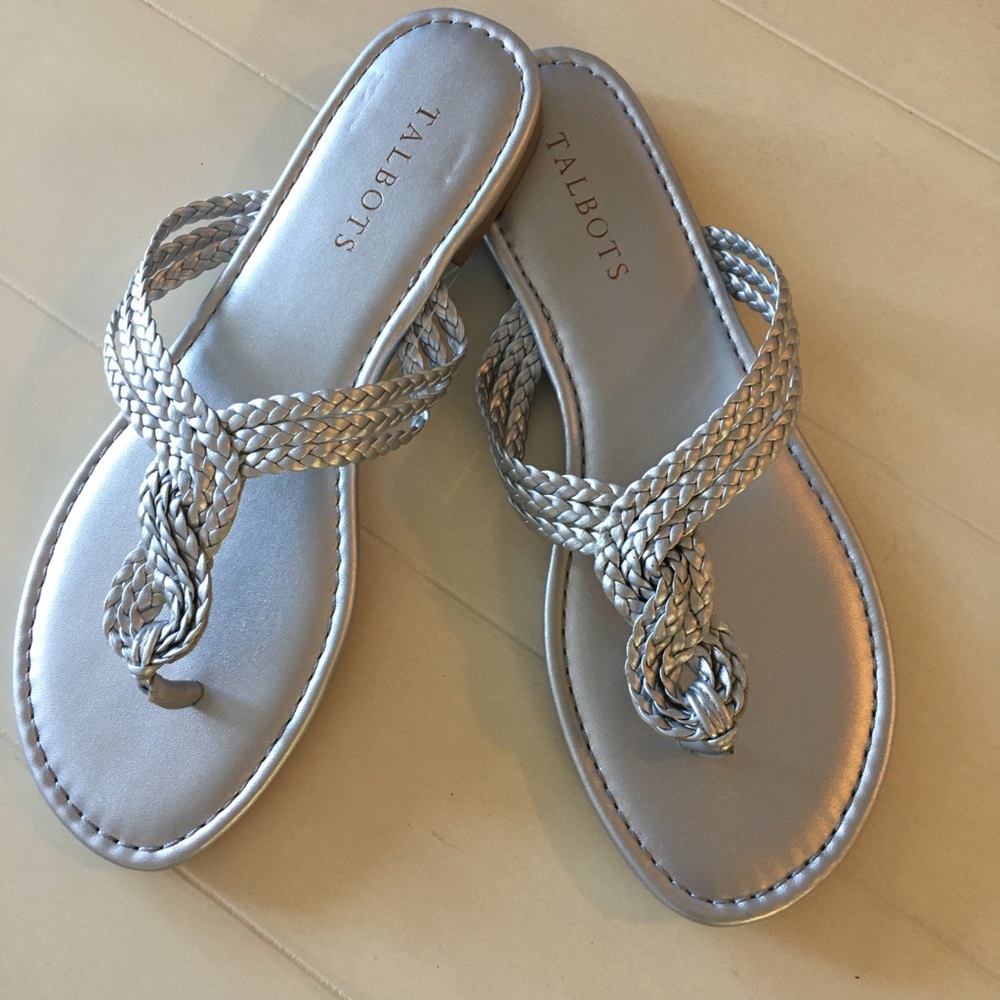 Talbots Silver Slip On Sandals